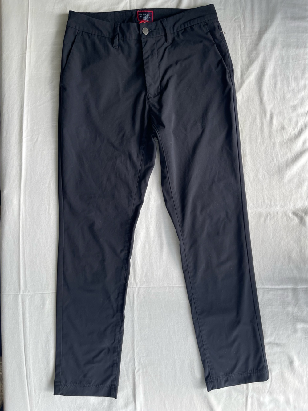 UNTUCKit Mens Black Straight Fit Polyester Chino Pants W30 L30